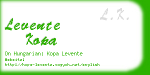 levente kopa business card